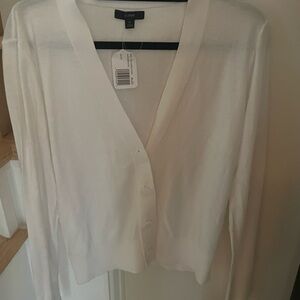 Women's summer white J Crew cardigan sweater